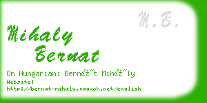 mihaly bernat business card